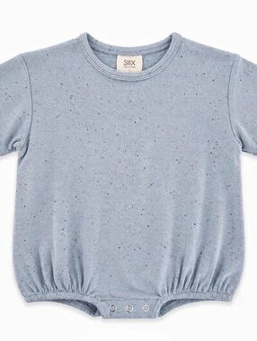 NWT SIIX SpearmintLove Glacier Blue Short Sleeve Shirt Romper Bubble 18-24